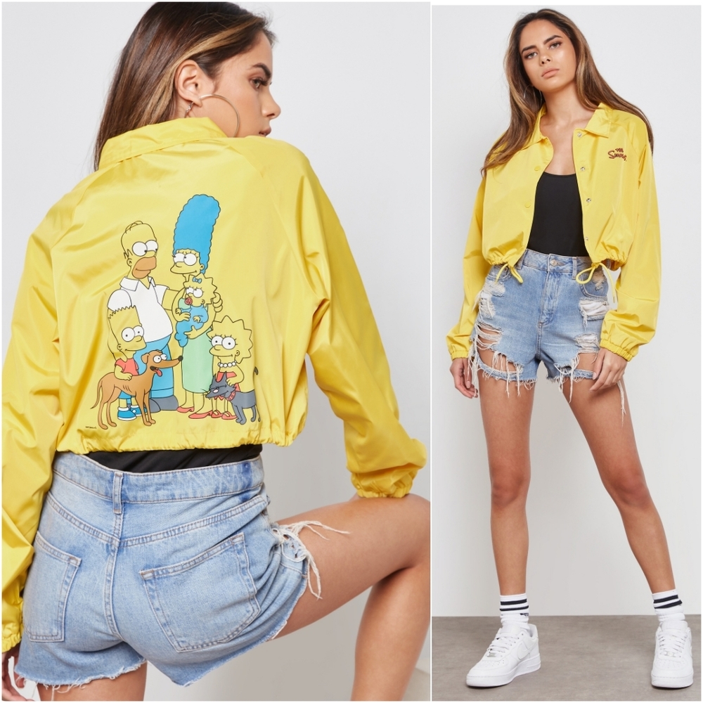 The Simpsons Snap Down Cropped Track Jacket Windbreaker